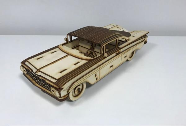 Chevrolet Impala 1959 als 3D Großmodell aus Holz, Holzmodell